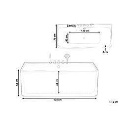 Avis Beliani Baignoire semi-îlot blanche 170 x 75 cm QUATRE