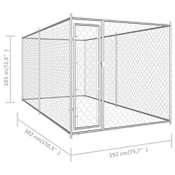 Helloshop26 Chenil extérieur cage enclos parc animaux chien d'extérieur pour chiens 382 x 192 x 185 cm 02_0000350