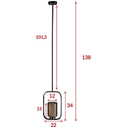 Avis Venture Home Suspension en acier et verre Aludra 22 x 12 x 34 cm.