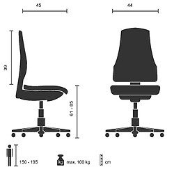 Acheter Siège technique / Tabouret de travail TOP WORK 05 Tissu Noir hjh OFFICE