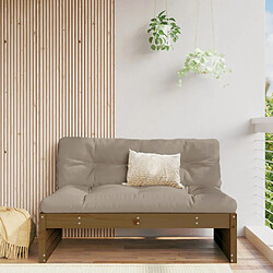 vidaXL Canapé central de jardin marron miel 120x80 cm bois pin massif