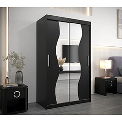 Abiks Meble Armoire MADRYT À Portes Coulissantes 200/120/62 2 Portes (Noir/Noir)