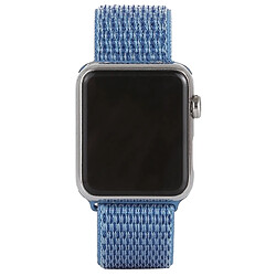 Wewoo Pour Apple Watch séries 3 et 2 et 1 Bracelet de montre simple en nylon 42mm avec mode Magic Stick (bleu paon)