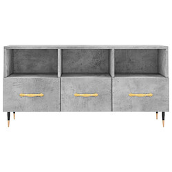 Acheter vidaXL Meuble TV gris béton 102x36x50 cm bois d'ingénierie