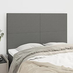 Maison Chic Lot de 4 Têtes de lit design pour chambre - Décoration de lit Gris foncé 72x5x78/88 cm Tissu -MN40422