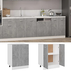 vidaXL Armoire de plancher Gris béton 60x46x81,5 cm Bois d’ingénierie