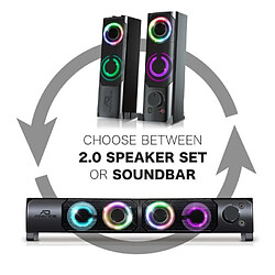 Avis Advance Pack 2 enceintes SoundPhonic USB 2.0 LEDS RGB - 6W RMS Barre de son RGB sortie casque 3.5