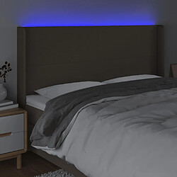 Avis vidaXL Tête de lit à LED Taupe 183x16x118/128 cm Tissu