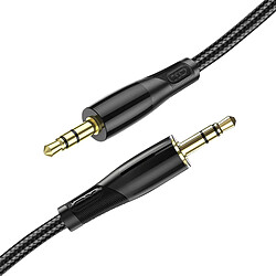 XO Câble Audio Jack 3.5mm Mâle vers Mâle Nylon Tressé 1m Connecteurs PVC Noir