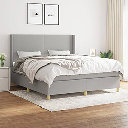 Maison Chic Lit Adulte - Lit simple Lit à sommier tapissier avec matelas moelleux - Meuble de Chambre - Gris clair 160x200cm Tissu -MN90484