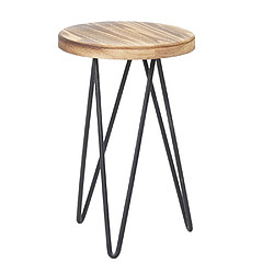 Mendler 2x jardinière HWC-A80, tabouret de plantes, table de plantes, design industriel, bois naturel