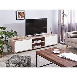 Beliani Meuble TV LINCOLN Marron/blanc