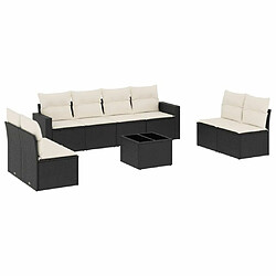 Maison Chic Salon de jardin 9 pcs avec coussins | Ensemble de Table et chaises | Mobilier d'Extérieur noir résine tressée -GKD67843