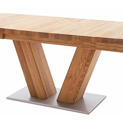 Avis Pegane Table à manger extensible en chêne sauvage massif - Longueur 180-270 x Hauteur 78 x Profondeur 100 cm