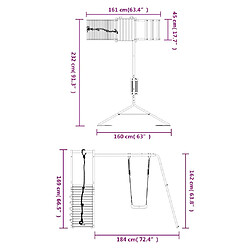 vidaXL Aire de jeux d'extérieur bois massif de douglas pas cher