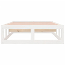 Maison Chic Lit adulte - Lit simple Cadre de lit,Structure du lit Contemporain Blanc 90x200 cm Bois massif -MN14669 pas cher