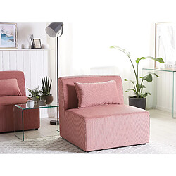 Beliani Module fauteuil en velours côtelé rose pour canapé LEMVIG