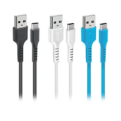 SBS USB C-USB A Kit - 1,2 m - Noir/Blanc/Bleu