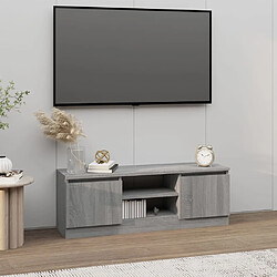 vidaXL Meuble TV avec porte Sonoma gris 102x30x36 cm