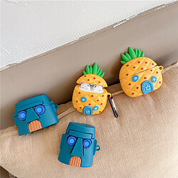 GUPBOO Airpods Coque Housse Étui Protecteur Compatible pour AirPods 3-SpongeBob SquarePants Ananas Maison Dessin animé