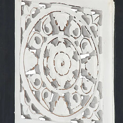 Acheter vidaXL Panneau mural sculpté à la main MDF 40x40x1,5 cm Noir et blanc