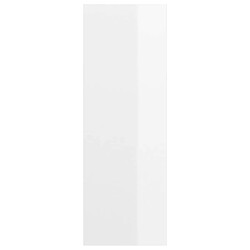 Maison Chic Meuble TV scandinave mural Banc TV suspendu pour salon - Blanc brillant 37x37x107 cm Aggloméré -MN85155 pas cher