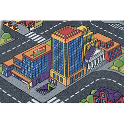 Acheter RUGSX TAPIS REBEL ROADS Urban life 97 Métropole, rues antidérapant pour enfants - gris 95x200 cm