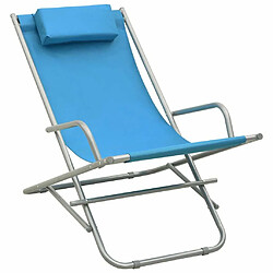 Maison Chic Lot de 2 Chaises de salon pour relax | Chaises à bascule ,Fauteuil Acier Bleu -GKD75533