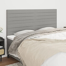 vidaXL Têtes de lit 4 pcs Gris clair 80x5x78/88 cm Tissu