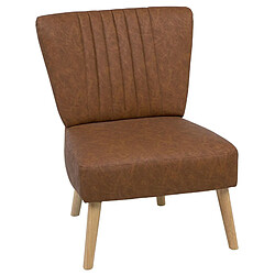 Beliani Fauteuil VAASA Cuir PU Marron doré