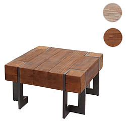 Mendler Table basse HWC-A15, table de salon, bois de sapin rustique massif ~ brun 70x70cm