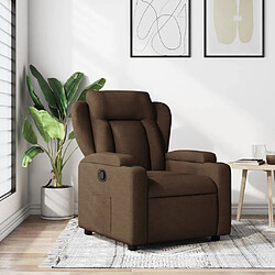 Maison Chic Fauteuil inclinable,Fauteuil luxe de relaxation Marron Tissu -MN93901