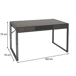 Mendler Bureau HWC-A27, table pour ordinateur, structure 3D, 122x70cm ~ gris