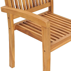 Avis vidaXL Chaises de jardin empilables lot de 4 Bois de teck solide