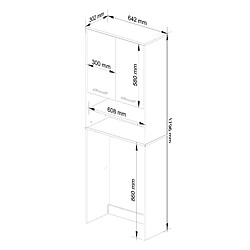 Avis AKORD Colonne salle de bains corps Blanc, façade Blanc 64x180x30 cm