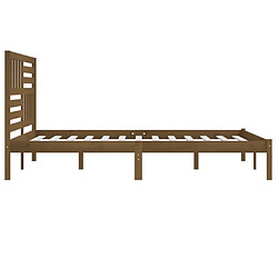 Maison Chic Lit adulte - Lit simple Cadre de lit,Structure du lit Contemporain Marron miel Bois de pin massif 200x200 cm -MN30894 pas cher