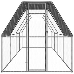 vidaXL Poulailler d'extérieur 2x8x2 m Acier galvanisé