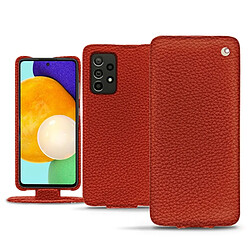 Housse cuir Samsung Galaxy A52 - Rabat vertical - Papaye ( Pantone #b54317 ) - NOREVE