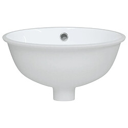 Avis vidaXL Évier de salle de bain blanc 33x29x16,5 cm ovale céramique