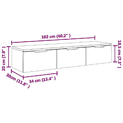 vidaXL Armoire murale Chêne marron 102x30x20 cm Bois d'ingénierie pas cher