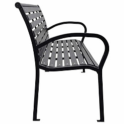 Avis Maison Chic Banc de jardin | Banquette de jardin | Chaise Relax Noir 116 cm Acier et WPC -MN53890