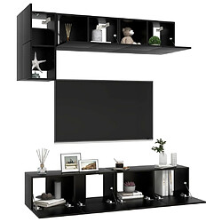 Avis Maison Chic Ensemble de meubles TV 5 pcs | Banc TV Moderne pour salon | Meuble de Rangement - Noir Aggloméré -MN46632