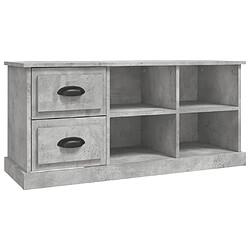 Maison Chic Meuble TV scandinave - Banc TV pour salon gris béton 102x35,5x47,5 cm bois d'ingénierie -MN33459