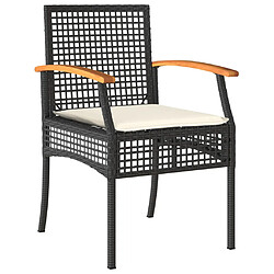 Acheter vidaXL Chaises de jardin coussins lot de 4 noir résine tressée acacia