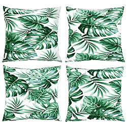 Avis vidaXL Coussins de canapé lot de 4 motif de feuilles 50x50 cm tissu