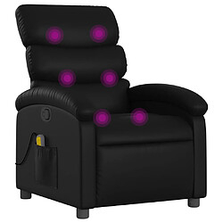 Maison Chic Fauteuil de massage inclinable,Fauteuil luxe de relaxation Noir Similicuir -MN90759