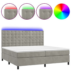 vidaXL Sommier à lattes de lit matelas et LED Gris clair 200x200 cm