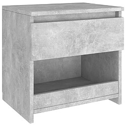 Maison Chic Table de chevet,Table de nuit,Table d'appoint pour salon Gris béton 40x30x39 cm Aggloméré -MN94565