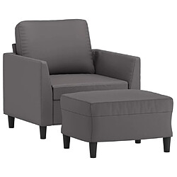 Avis Maison Chic Fauteuil et repose-pieds,Fauteuil luxe pour relax Gris 60 cm Similicuir -MN52847