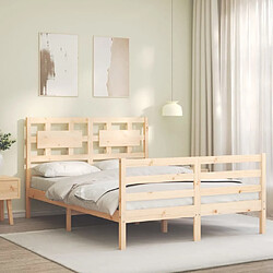 Avis Maison Chic Cadre/structure de lit avec tête de lit pour adulte - Lit Moderne Chambre double bois massif -MN20225